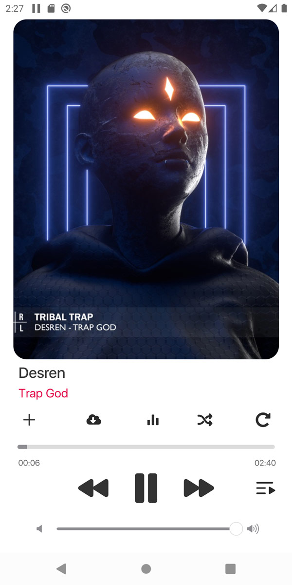 VKMP дневная тема, плеер